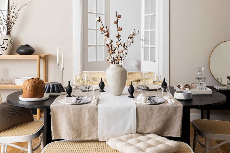 dekoracje wielkanocnego stołu - styl Modern Organic