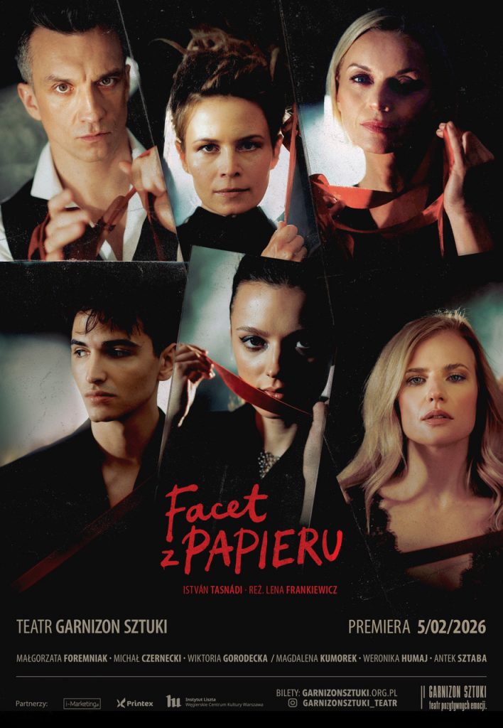 facet z papieru - plakat do sztuki 